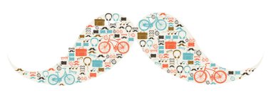 Stilize bıyık desen