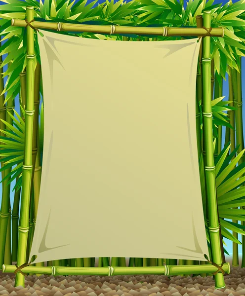 Bamboe achtergrond met banner — Stockvector