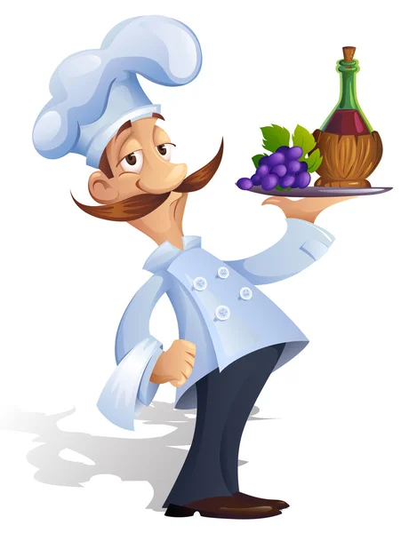 Chef en un restaurante — Vector de stock