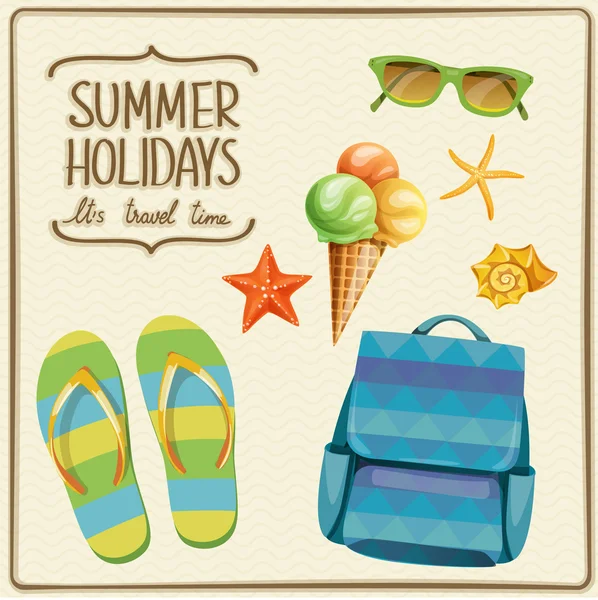 Vacances éléments d'été — Image vectorielle