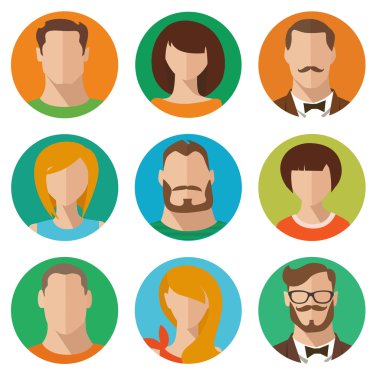 Beyaz düz karakterler