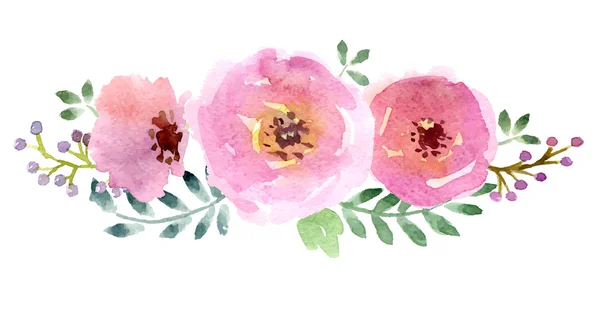 Desenho de flores aquarela —  Vetores de Stock