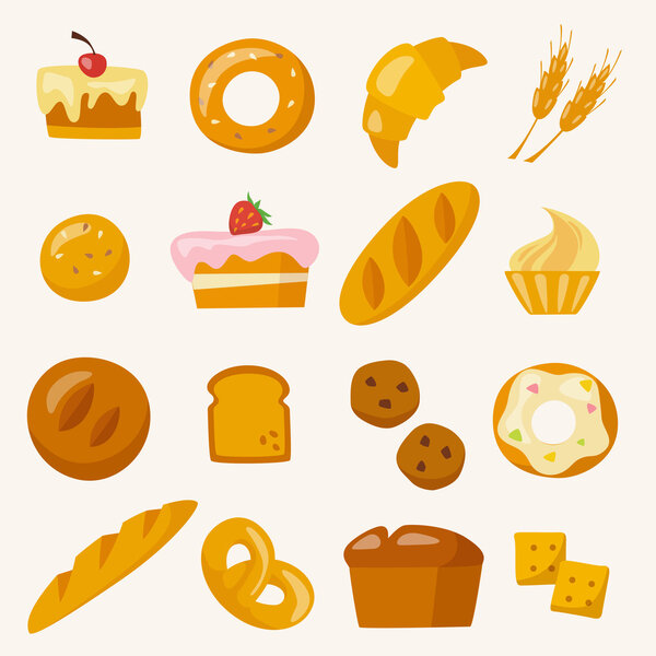 Набор иконок для выпечки