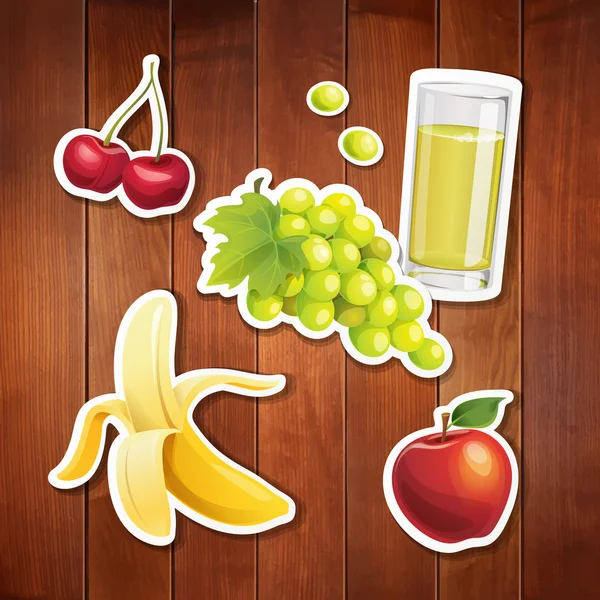 Icônes alimentaires stylisées — Image vectorielle