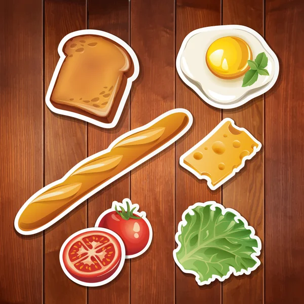 Iconos de alimentos estilizados — Vector de stock