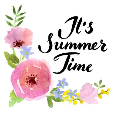 suluboya çiçek tasarım