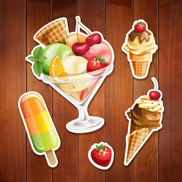 Summer food icons. — Stock Vector