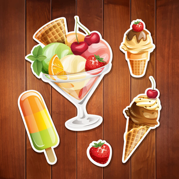 Summer food icons.