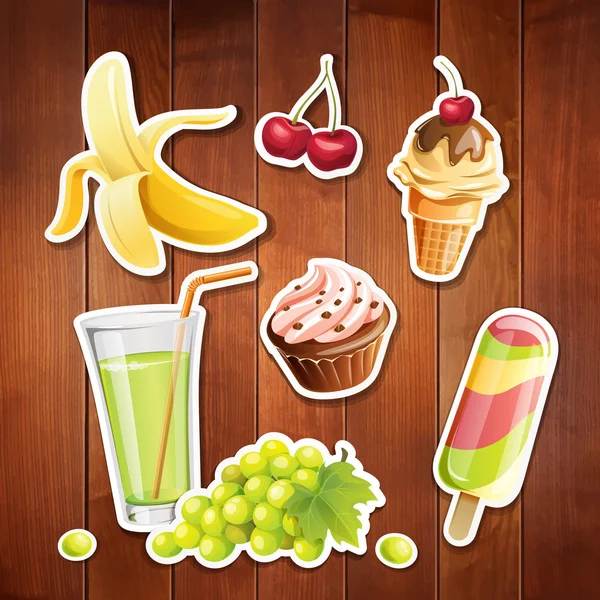 Summer food icons. — Stock Vector