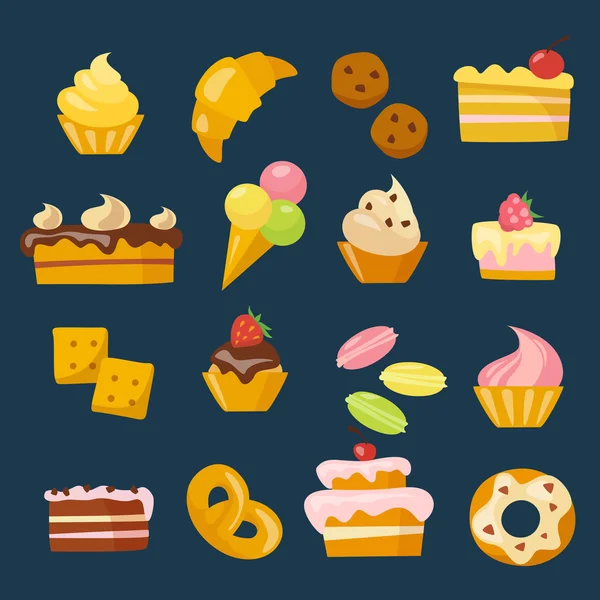 Conjunto de iconos de dulces — Archivo Imágenes Vectoriales