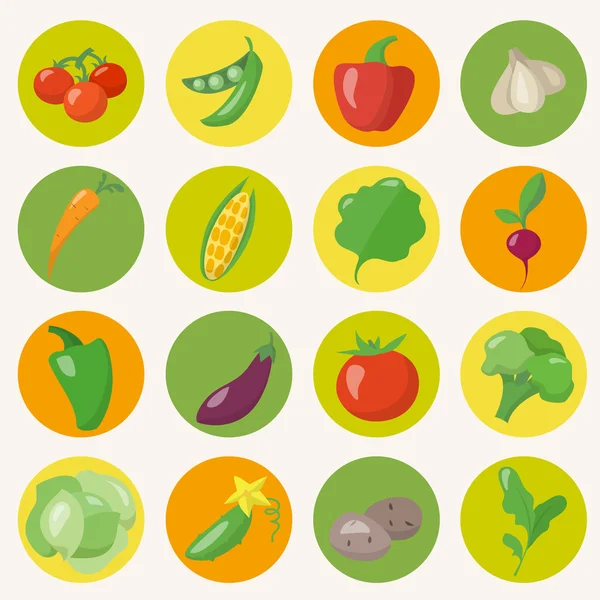 Vegetables icons set — Stock Vector