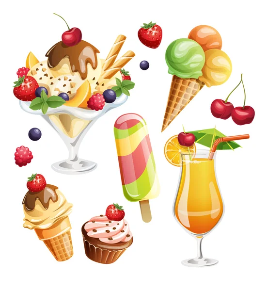 Yaz yiyecek simgeler.