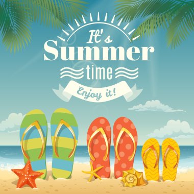 Background with summer elements clipart