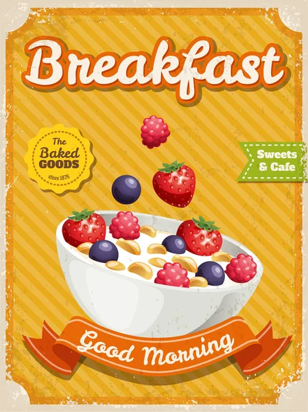 Vektör müsli poster vintage tarzı