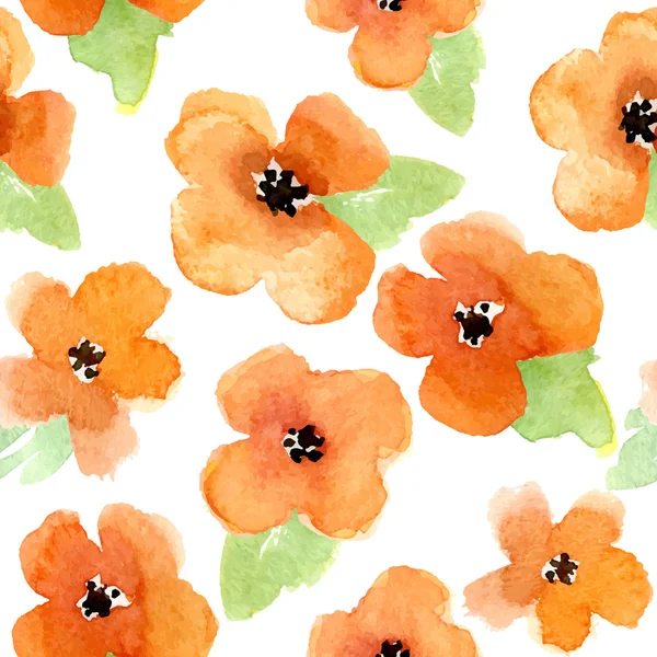 Aquarell-Blumenmuster — Stockvektor