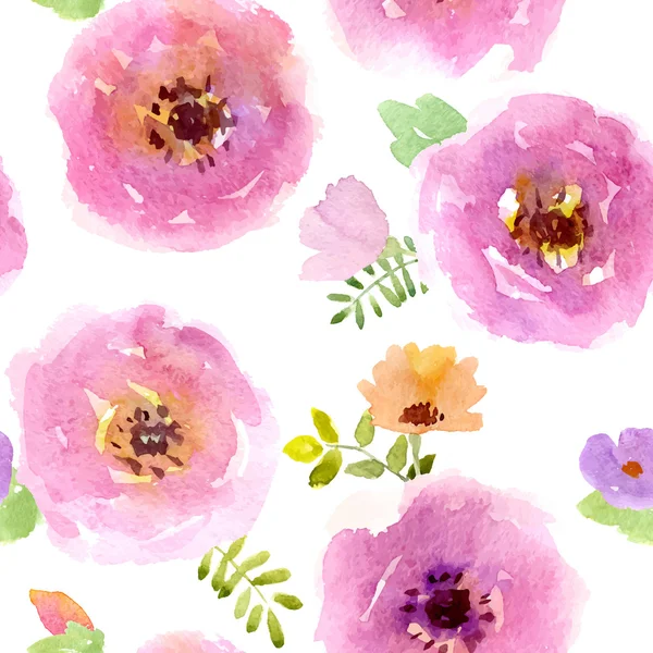 Aquarel bloem patroon — Stockvector