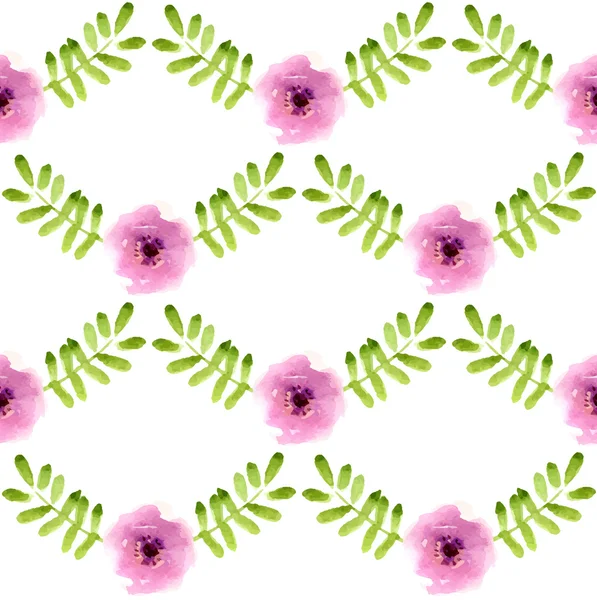 Υδατογραφία μοτίβο λουλουδιών — Διανυσματικό Αρχείο