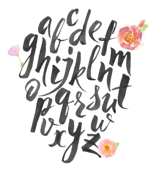 Fırça kalemle yazılmış alfabesi