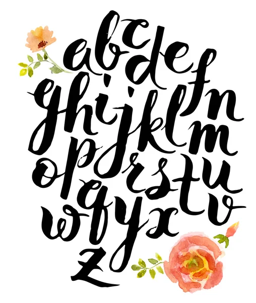 Fırça kalemle yazılmış alfabesi