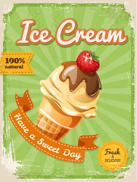 Ice cream poster — Stock Vector