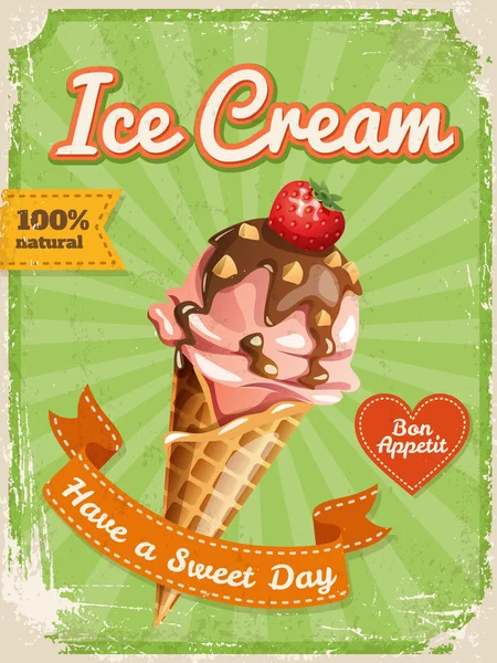 Cartaz de sorvete —  Vetores de Stock