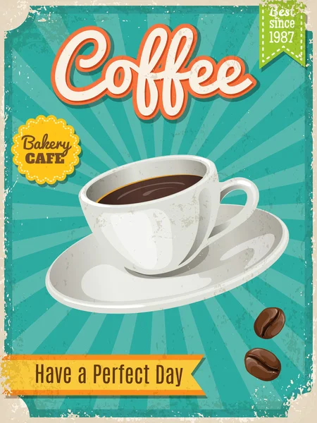 Cartel de café en estilo vintage — Vector de stock