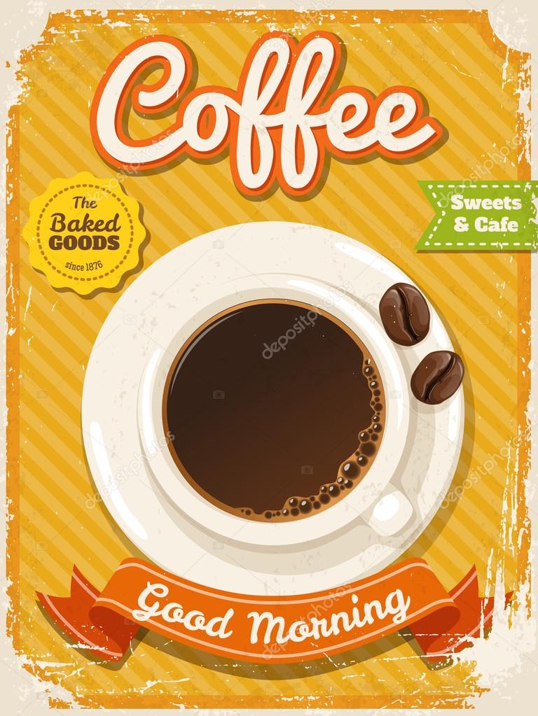 Coffee poster in vintage style