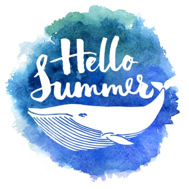 Serin vektör suluboya poster