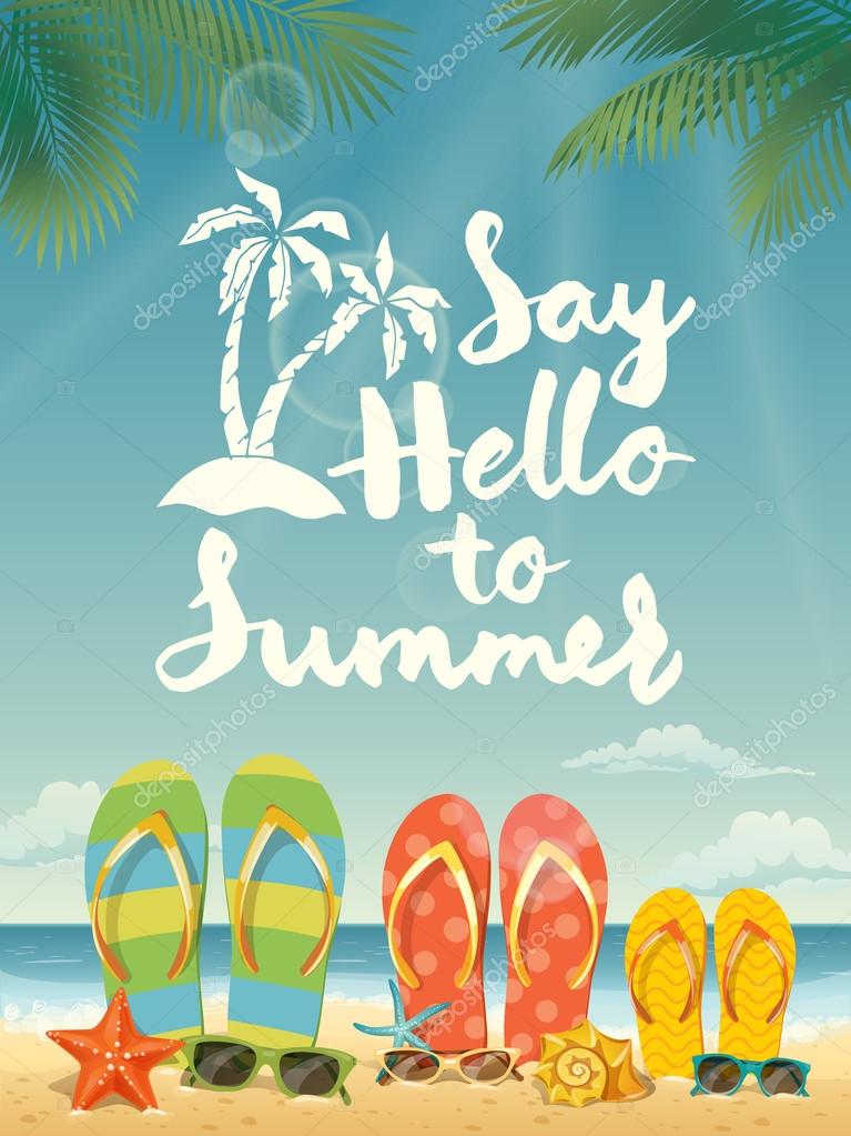 Vector summer background with summer elements