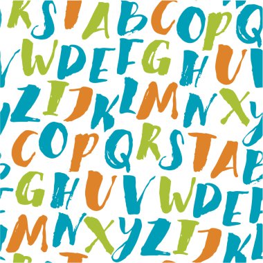 El yazısıyla yazılan alfabe fırça kalemle yazılmış