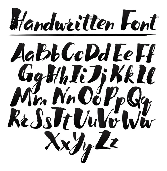 El yazısıyla yazılan alfabe fırça kalemle yazılmış