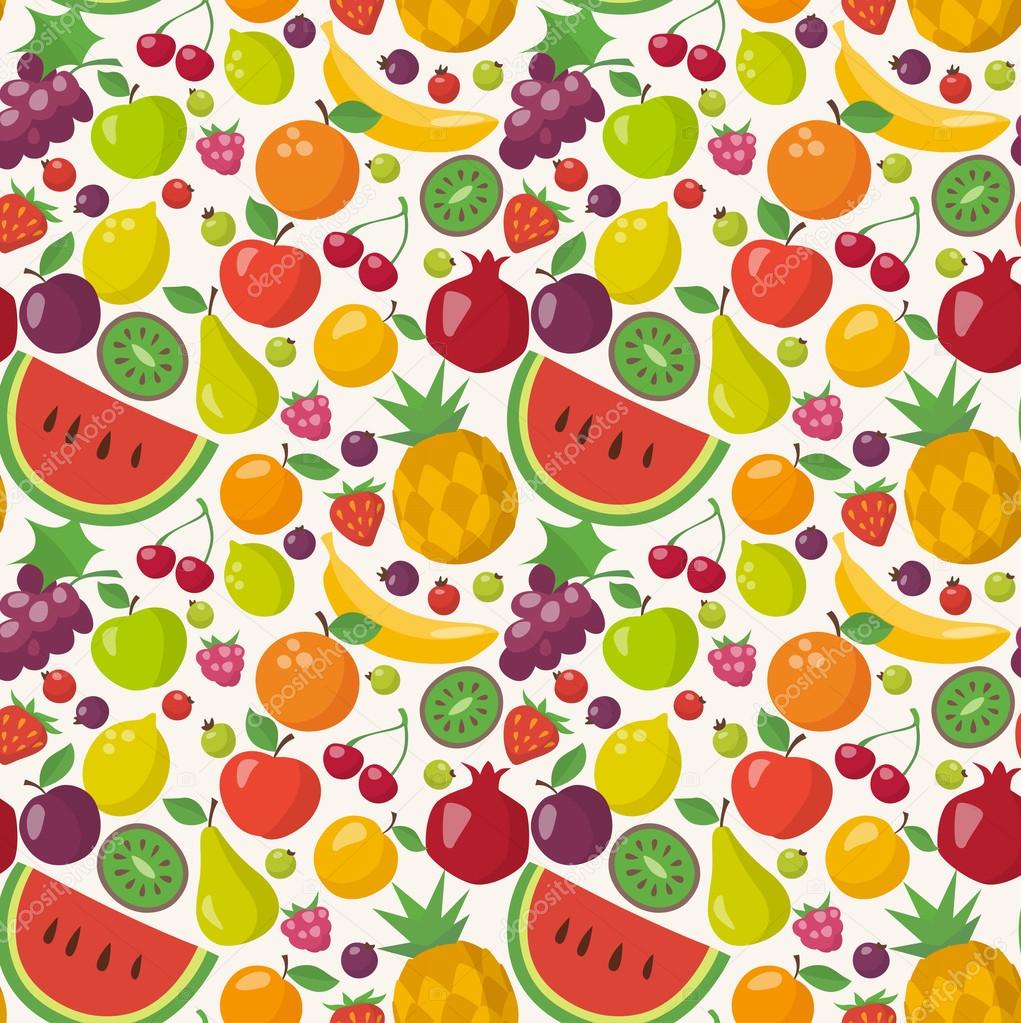 Colorful fruit seamless pattern