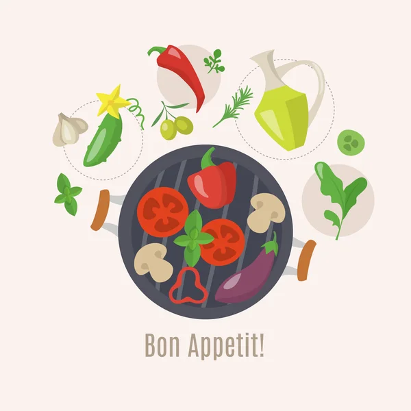 Infographie des légumes grillés — Image vectorielle