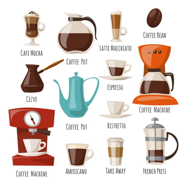 Coffee icons set — Stock Vector