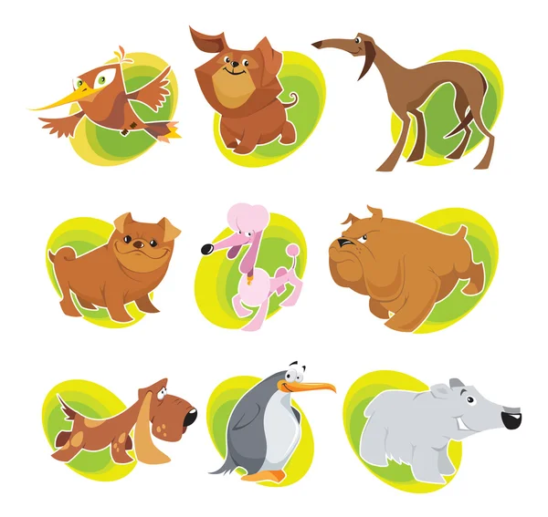 Animals in sticker style — Stock Vector