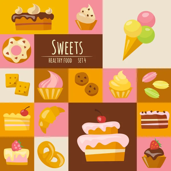Sweets icons set — Stock Vector