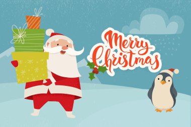 Noel Baba 'yla Noel kartı.