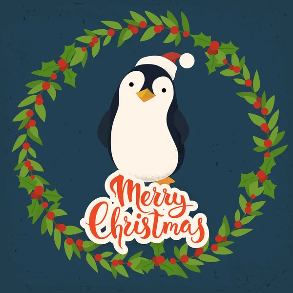 Feliz tarjeta de felicitación de Navidad — Vector de stock