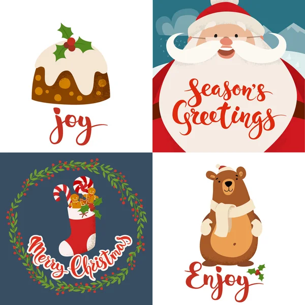 Tarjetas de navidad feliz — Vector de stock