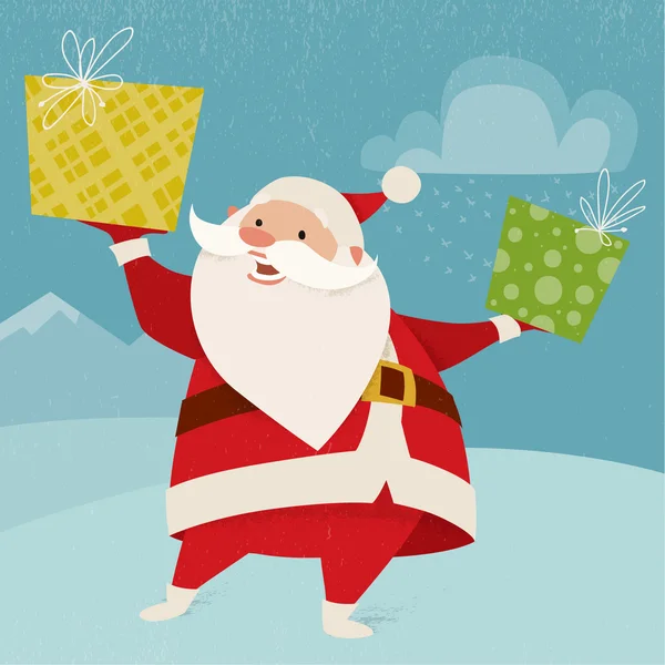 Tarjeta de Navidad con Santa Claus — Vector de stock