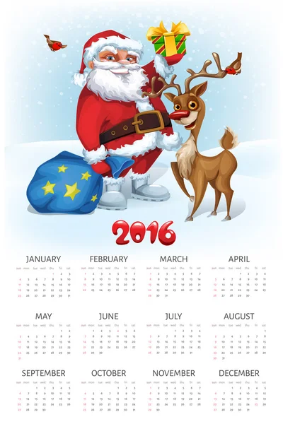 New year calendar with rabbit. — Stock Vector