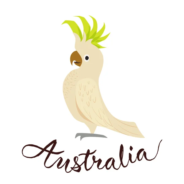 Cockatoo alba uccello — Vettoriale Stock