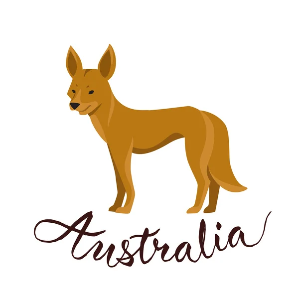 Perro dingo salvaje australiano — Archivo Imágenes Vectoriales