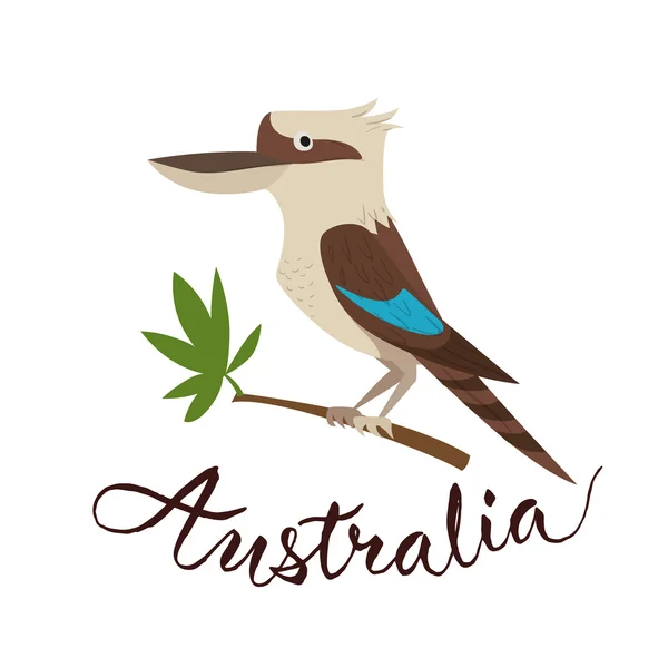 Kookaburra madár. Utazási kártya. — Stock Vector