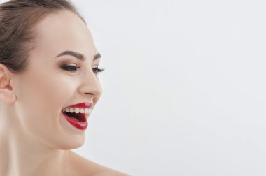 Pretty seksi kız onun mutluluğu ifade ediyor