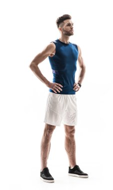 Yetenekli genç sporcunun yarışma için hazırdır