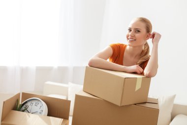 Woman moving into her new home