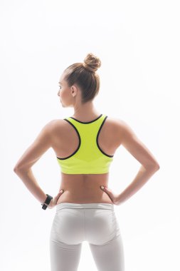 Neşeli genç kadın spor için gidiyor