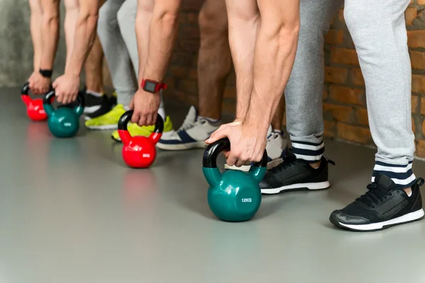 Allenamento di abili sportivi con pesi — Foto Stock