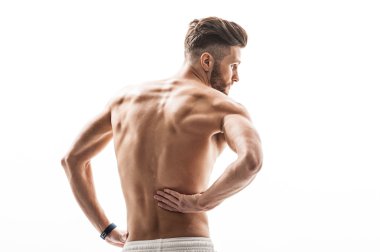 Young sportsman feels terrible backache